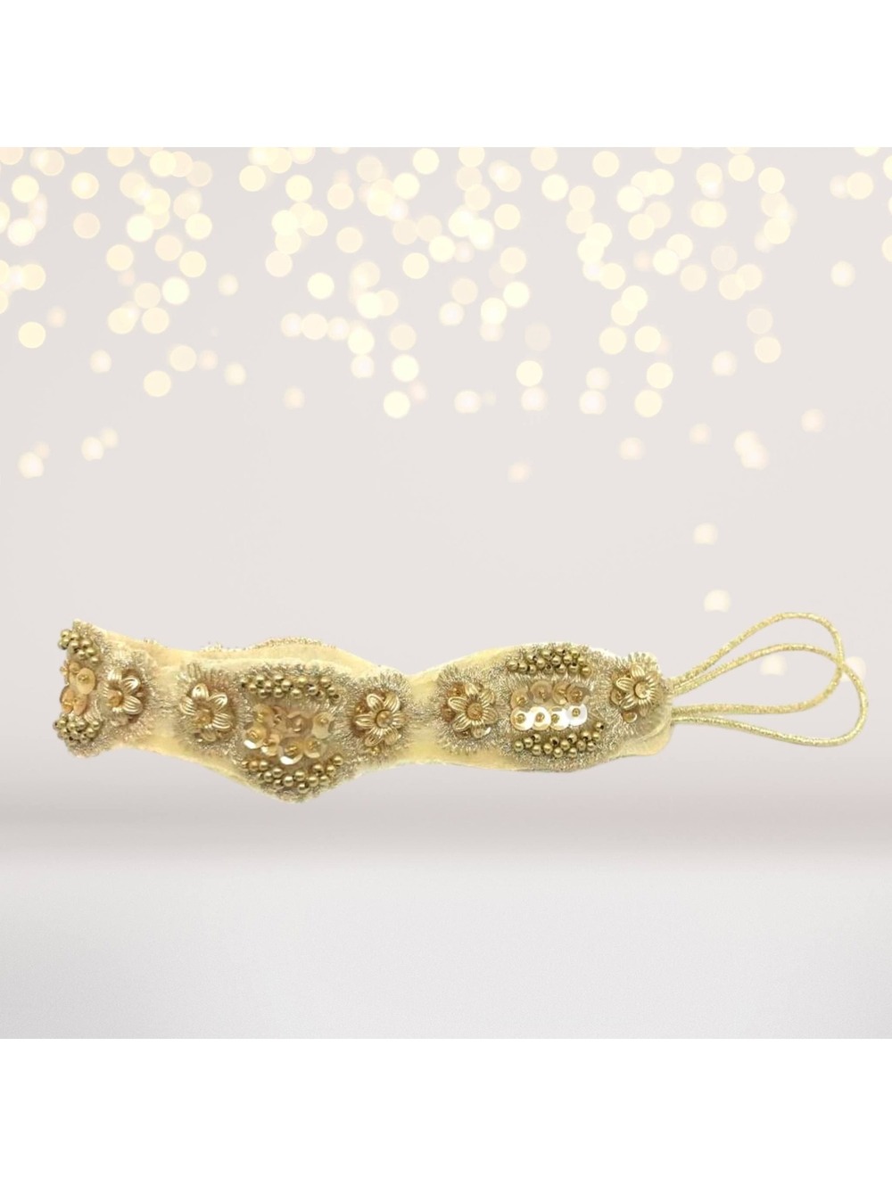 Scalloped Gold Beaded Headband